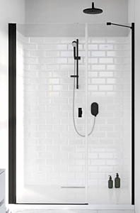 Radaway Nes DWS Drzwi do wnęki 90 cm lewe (88-91cm) profil czarny