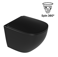 Excellent Luqa Miska WC 48 cm wisząca bezrantowa z deską wolnoopadającą czarny mat