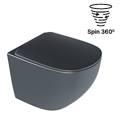 Excellent Luqa Miska WC 48 cm wisząca bezrantowa z deską wolnoopadającą grafit mat