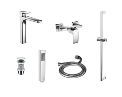 Excellent Zestaw Keria set 07 bateria umyw. bateria wan-prysz. korek klik-klak słuchawka chrom