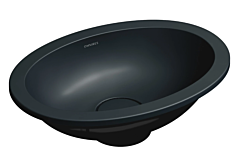 Omnires SHELL M+ umywalka podblatowa, 38 x 25 cm black lava mat