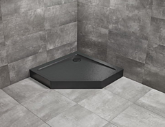 Radaway Doros PT Compact brodzik 90x90 pięciokątny Stone Czarny