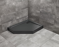 Radaway Doros PT E Compact brodzik 100x80 Prawy pięciokątny asymetryczny Stone Czarny