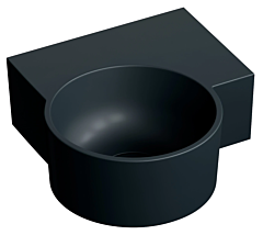 Omnires OVO M+ umywalka nablatowa/wisząca - prawa, 33 x 34 cm black lava mat