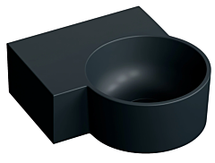 Omnires OVO M+ umywalka nablatowa/wisząca - lewa, 33 x 34 cm black lava mat
