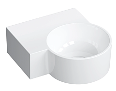 Omnires OVO M+ umywalka nablatowa/wisząca - lewa, 33 x 34 cm biały połysk