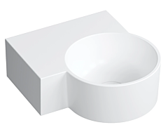 Omnires OVO M+ umywalka nablatowa/wisząca - lewa, 33 x 34 cm biały mat