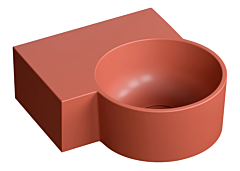 Omnires OVO M+ umywalka nablatowa/wisząca - lewa, 33 x 34 cm terracotta mat