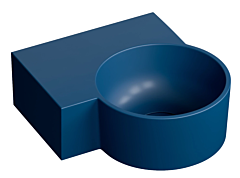 Omnires OVO M+ umywalka nablatowa/wisząca - lewa, 33 x 34 cm midnight blue mat