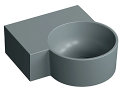 Omnires OVO M+ umywalka nablatowa/wisząca - lewa, 33 x 34 cm ash grey mat
