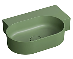 Omnires OVO M+ Umywalka umywalka nablatowa/wisząca prawa 55 x 38 cm olive mat