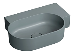 Omnires OVO M+ Umywalka umywalka nablatowa/wisząca prawa 55 x 38 cm ash grey mat 