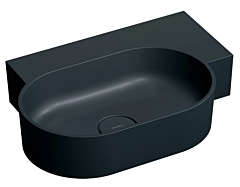 Omnires OVO M+ Umywalka umywalka nablatowa/wisząca prawa 55 x 38 cm black lava mat