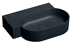 Omnires OVO M+ Umywalka umywalka nablatowa/wisząca lewa 55 x 38 cm black lava mat