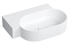 Omnires OVO M+ Umywalka umywalka nablatowa/wisząca lewa 55 x 38 cm biały mat