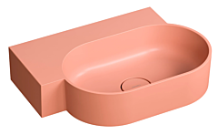 Omnires OVO M+ Umywalka umywalka nablatowa/wisząca lewa 55 x 38 cm coral mat