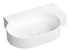 Omnires OVO M+ umywalka nablatowa/wisząca prawa 64x44 cm biały połysk