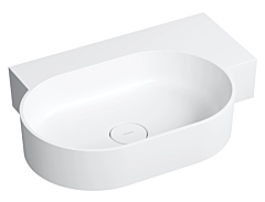 Omnires OVO M+ umywalka nablatowa/wisząca prawa 64x44 cm biały mat