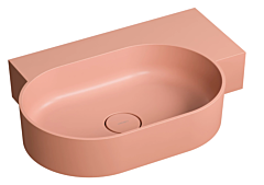 Omnires OVO M+ umywalka nablatowa/wisząca prawa 64x44 cm coral mat