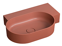 Omnires OVO M+ umywalka nablatowa/wisząca prawa 64x44 cm terracotta mat
