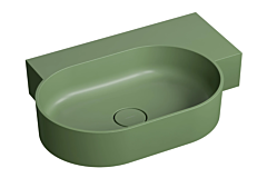 Omnires OVO M+ umywalka nablatowa/wisząca prawa 64x44 cm olive mat