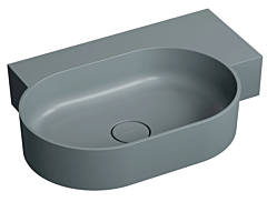 Omnires OVO M+ umywalka nablatowa/wisząca prawa 64x44 cm ash grey mat