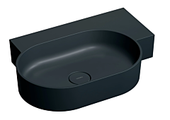 Omnires OVO M+ umywalka nablatowa/wisząca prawa 64x44 cm black lava mat