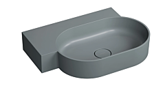 Omnires OVO M+ umywalka nablatowa/wisząca lewa 64x44 cm ash grey mat