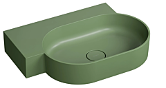 Omnires OVO M+ umywalka nablatowa/wisząca lewa 64x44 cm olive mat