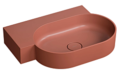  OMNIRES OVO M+ umywalka nablatowa/wisząca lewa 64x44 cm terracotta mat