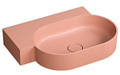 Omnires OVO M+ umywalka nablatowa/wisząca lewa 64x44 cm coral mat