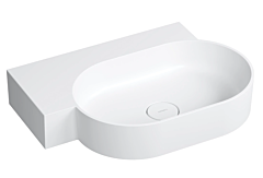 Omnires OVO M+ umywalka nablatowa/wisząca lewa 64x44 cm biały mat