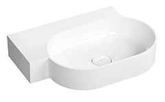 Omnires OVO M+ umywalka nablatowa/wisząca lewa 64x44 cm biały połysk