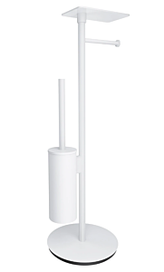 Omnires Modern Project Stojak na papier i szczotkę toaletową z półką biały mat