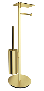 Omnires Modern Project Stojak na papier i szczotkę toaletową z półką mosiądz szczotkowany