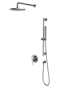 Omnires Y system prysznicowy podtynkowy, 2-wyjściowy nikiel szczotkowany