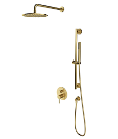 Omnires Y system prysznicowy podtynkowy, 2-wyjściowy mosiądz szczotkowany