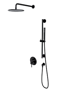 Omnires Y system prysznicowy podtynkowy, 2-wyjściowy czarny półmat 