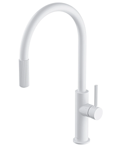 Omnires SWITCH  |  bateria kuchenna z wyciąganą wylewką do zest. filtr. biały mat