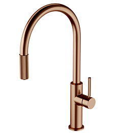 Omnires SWITCH  |  bateria kuchenna z wyciąganą wylewką do zest. filtr. miedź szczotkowana