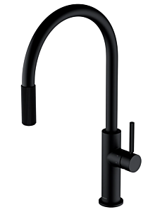 Omnires SWITCH  |  bateria kuchenna z wyciąganą wylewką do zest. filtr. czarny mat