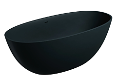 OMNIRES SHELL M+ wanna wolnostojąca z przelewem, 160 x 75 cm black lava mat