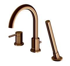 Kohlman Axel bateria wannowo-prysznicowa 3-otworowa miedź szczotkowana