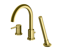 Kohlman Axel bateria wannowo-prysznicowa 3-otworowa złoto szczotkowane