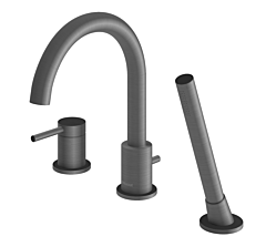 Kohlman Axel bateria wannowo-prysznicowa 3-otworowa grafit szczotkowany