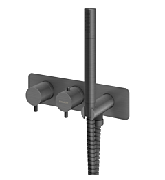 Kohlman Axel Bateria wannowa 2 wyjścia wody z termostatem grafit szczotkowany