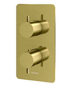 Kohlman Axel Bateria wannowa podtynkowa z termostatem 2 wyjścia wody kolor złoto szczotkowane