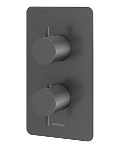 Kohlman Axel Bateria wannowa podtynkowa z termostatem 2 wyjścia wody kolor grafit szczotkowany