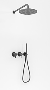 Kohlman Axel Zestaw prysznicowy z deszczownicą 30cm i słuchawką grafit szczotkowany