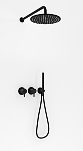 Kohlman Axel Zestaw natryskowy podtynkowy z deszczownią 30 cm czarny mat
